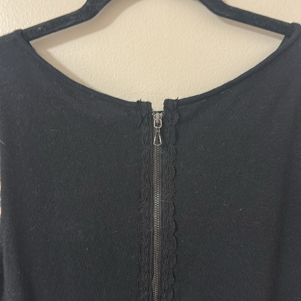 Anthropologie Leifsdottir Short Sleeve Black & Animal Print Sweater Size XS NWT - Picture 6 of 9